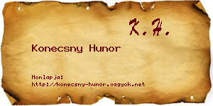 Konecsny Hunor névjegykártya